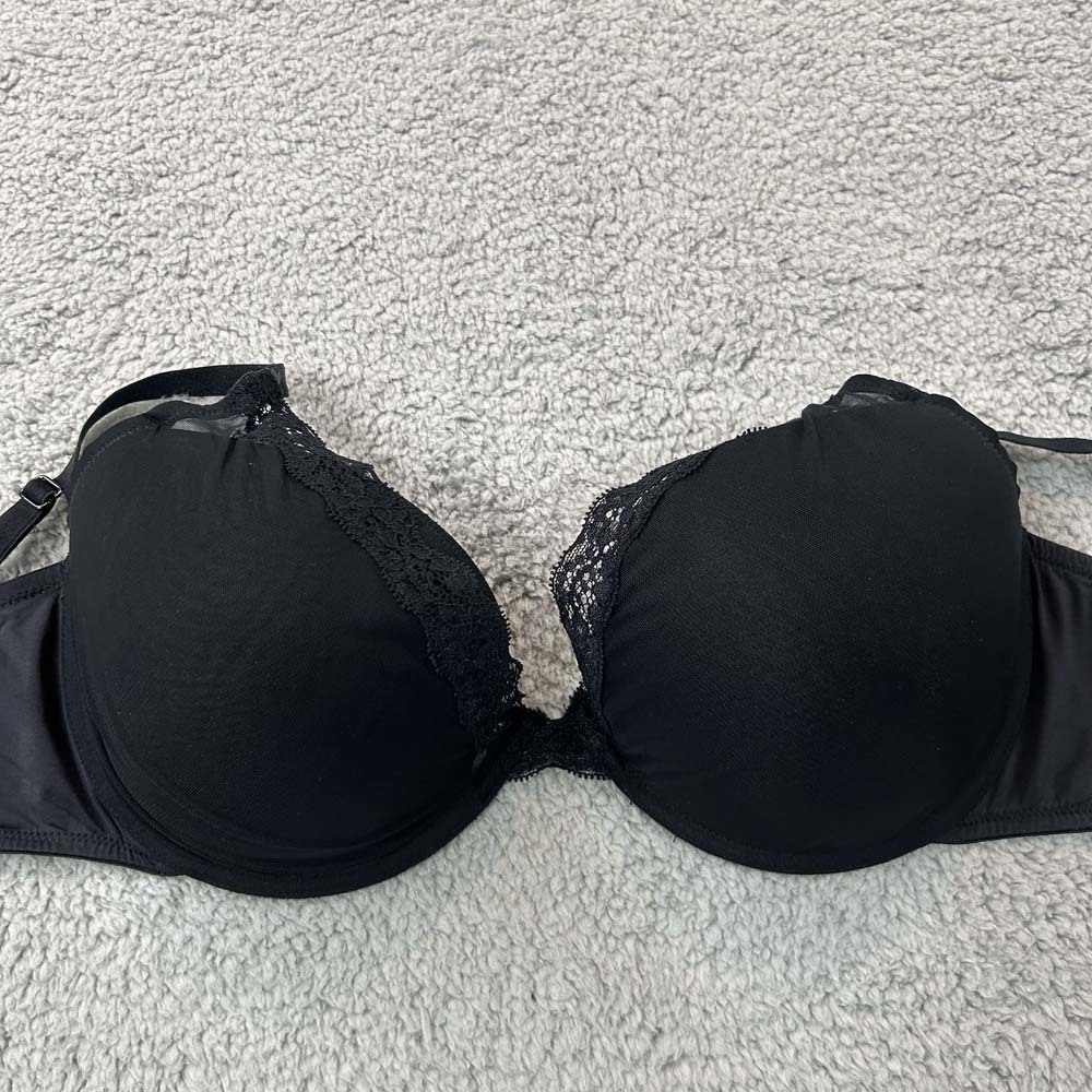 Skarlett Blue Bra 36DD Plunge 3113127 Mesh Over Lace Trim